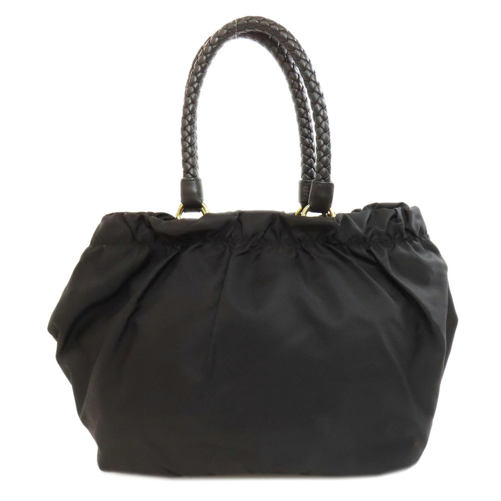 Prada Tessuto Black Tote Bag Leather Black